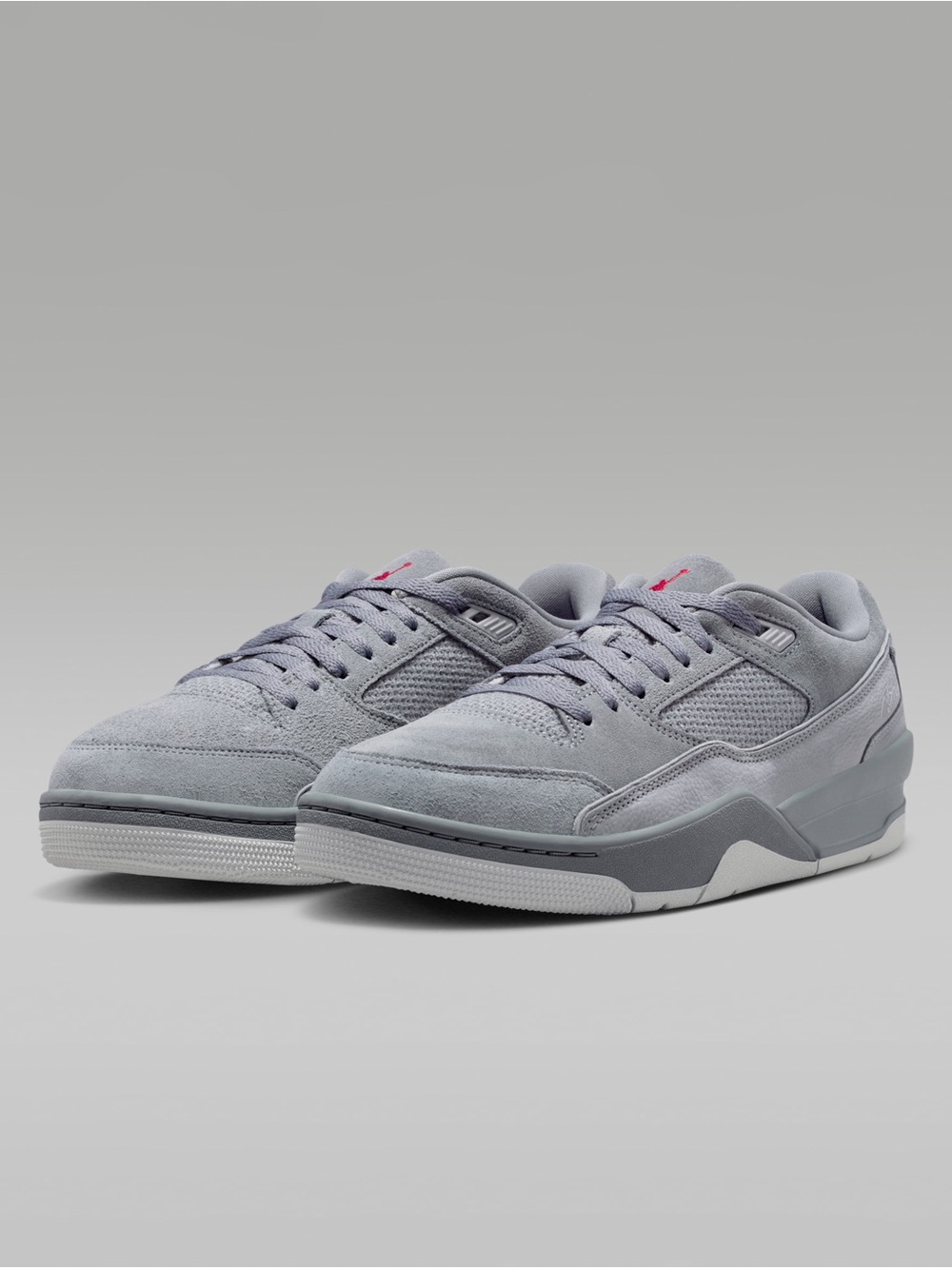 Air Jordan Flight Court Cool Grey Varsity Red Low Sneakers HF3255-007 Men’s 10.5 - Picture 5 of 9